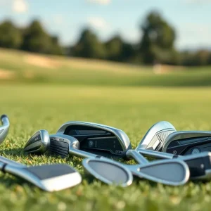 Selection of best golf irons for seniors on a golf course