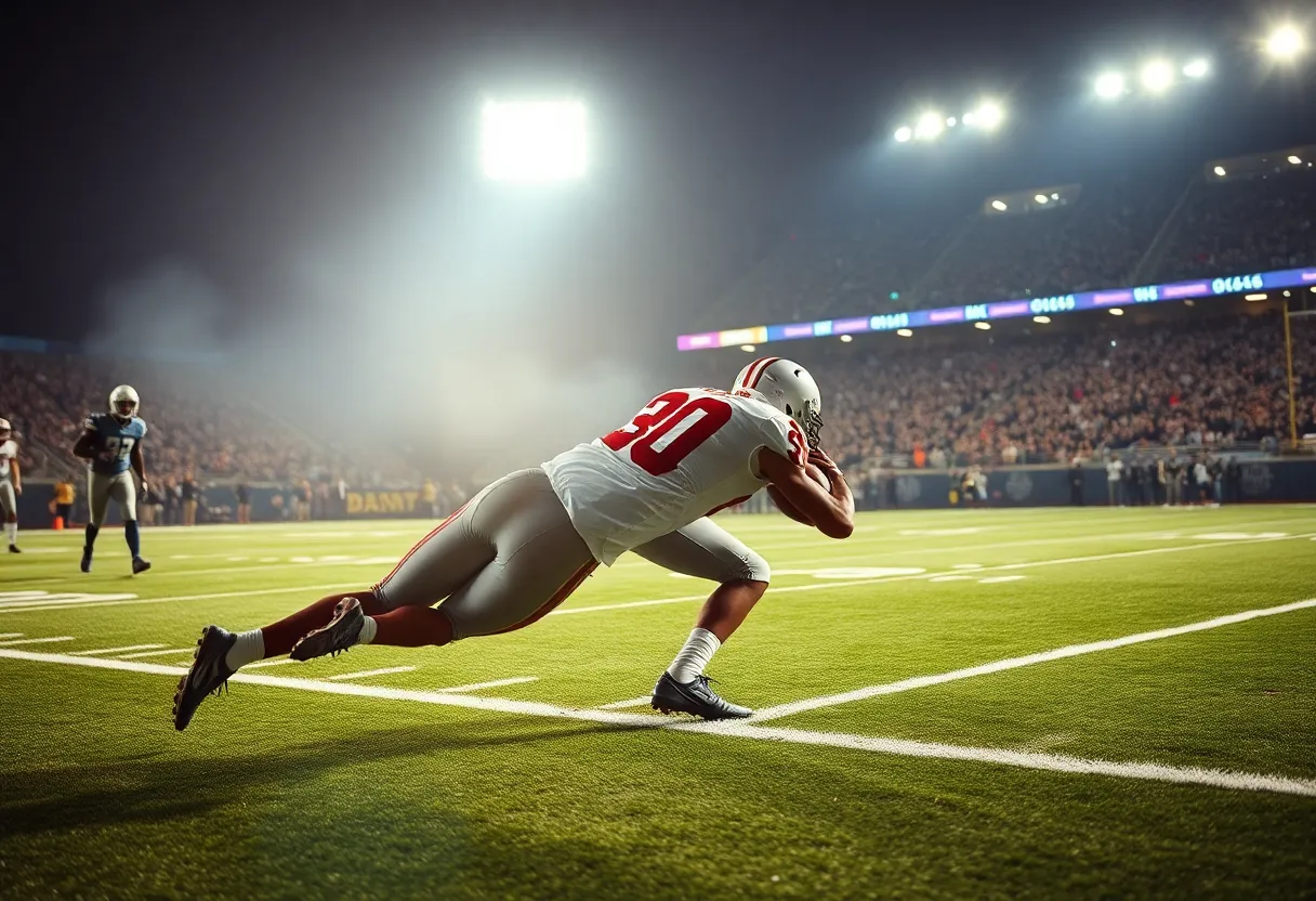 Aidan Hutchinson making a pivotal tackle in an NFL game