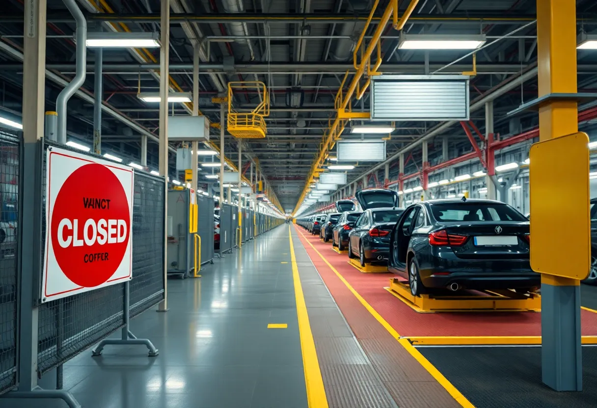 Empty production line at Autokiniton facility in Detroit.
