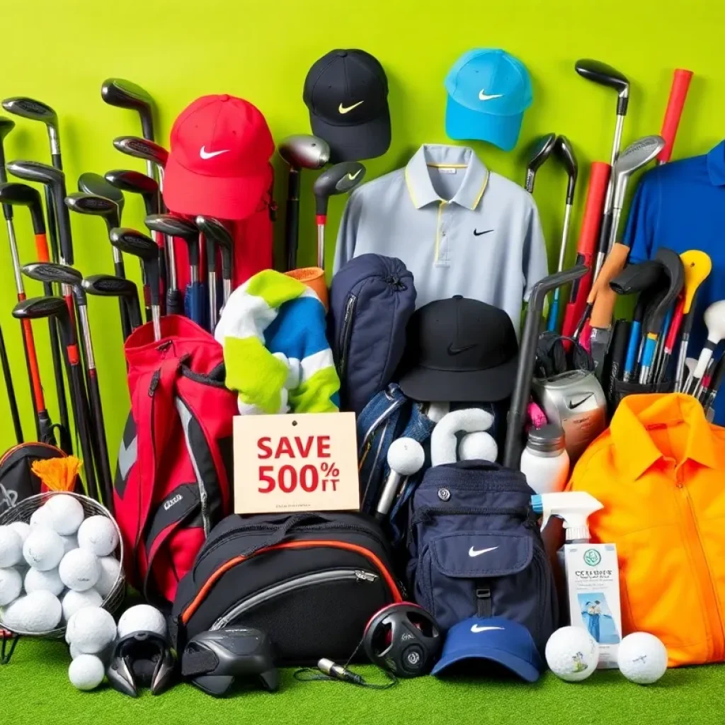 Assorted golf gear on discount for Black Friday shopping