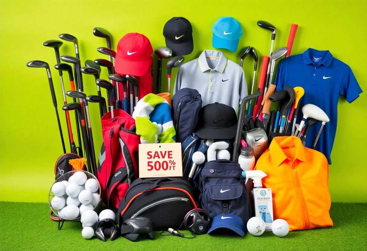 Assorted golf gear on discount for Black Friday shopping