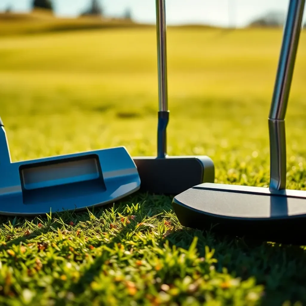 Comparison of blade and mallet putters on a golf course