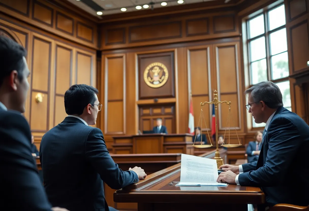 Courtroom during sentencing for Medicare fraud case