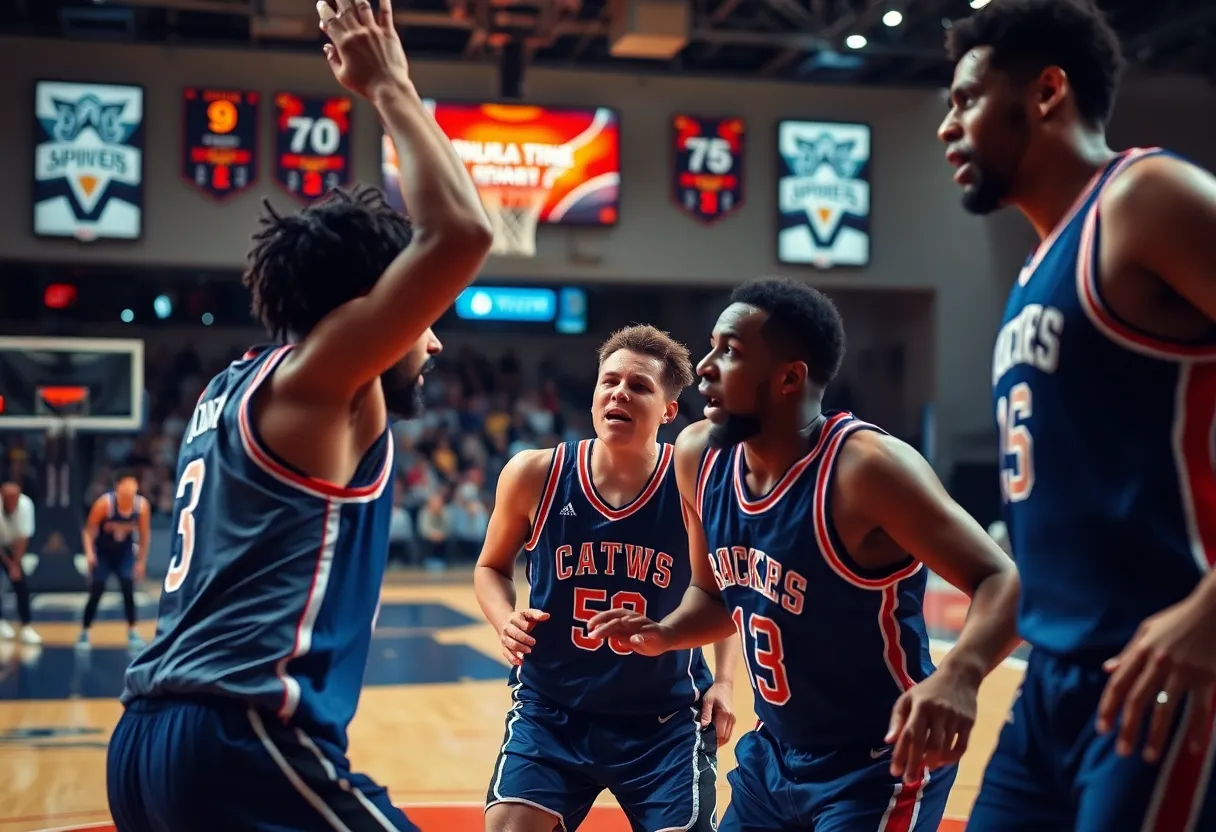 Basketball players competing in a game between the Detroit Pistons and Boston Celtics.