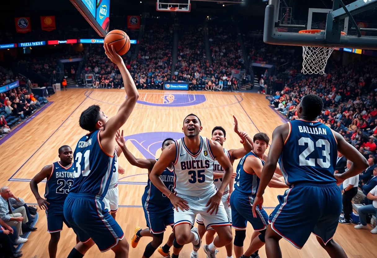 Detroit Pistons players celebrating their victory on the court.