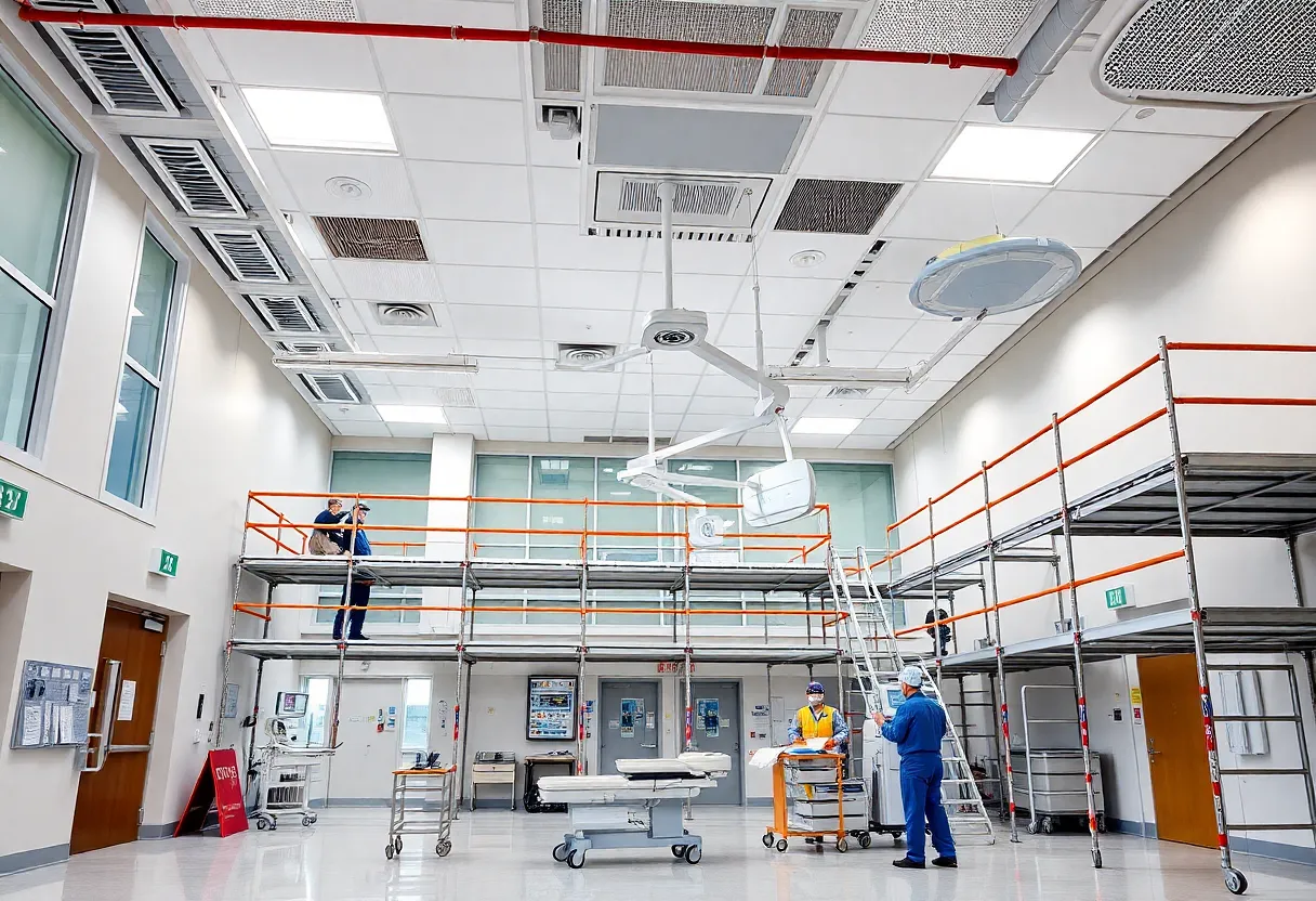 Under construction emergency department renovation at Trinity Health Ann Arbor.