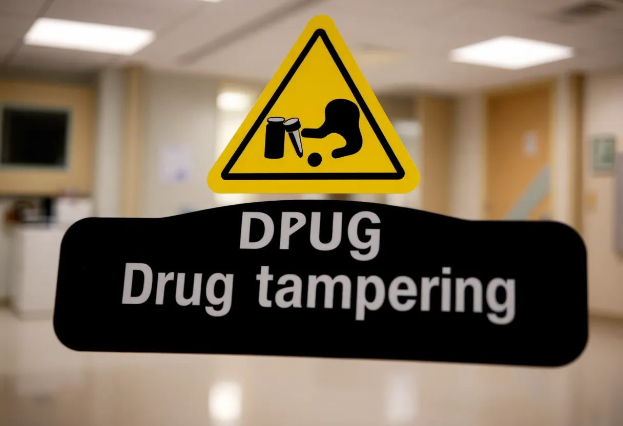 Symbol of caution representing drug safety in healthcare.