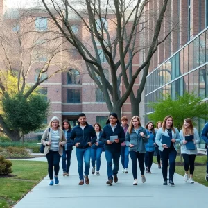 Diverse students on Ferris State University campus