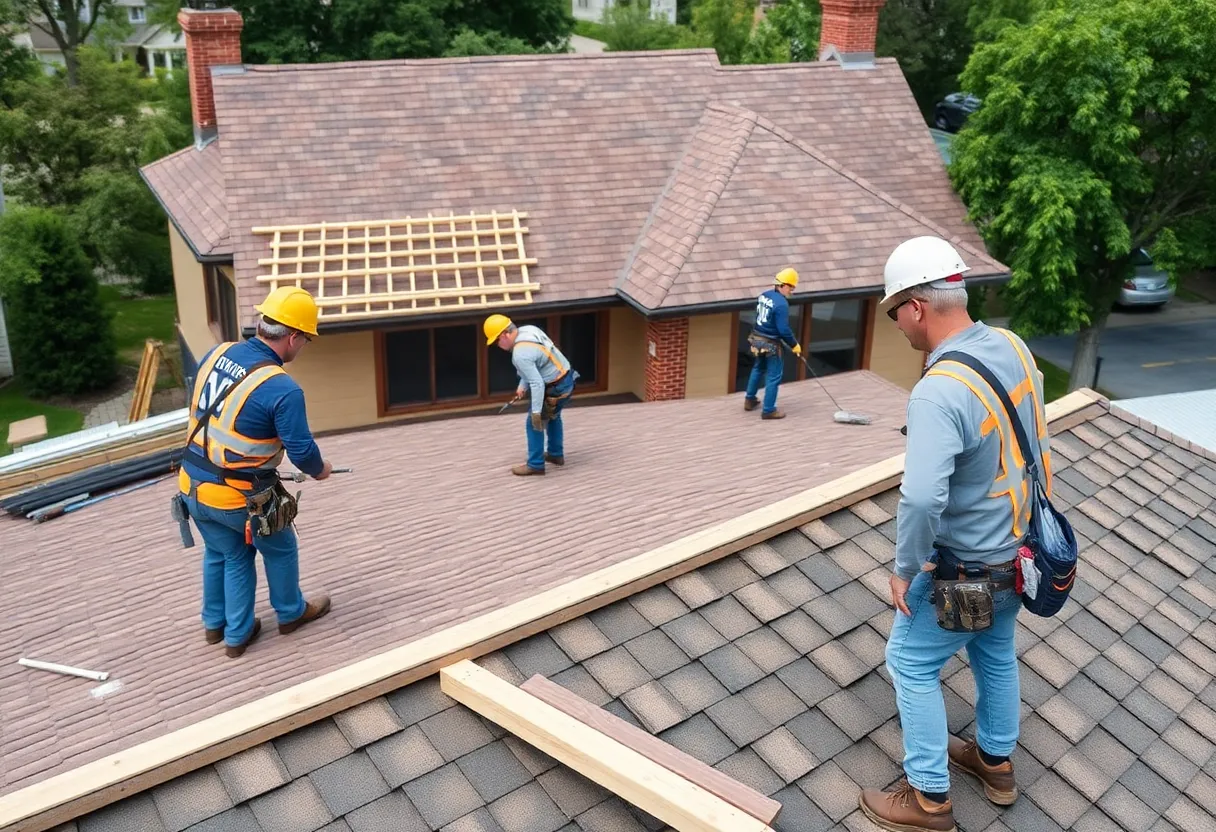 Workers restoring a home in Metro Detroit.