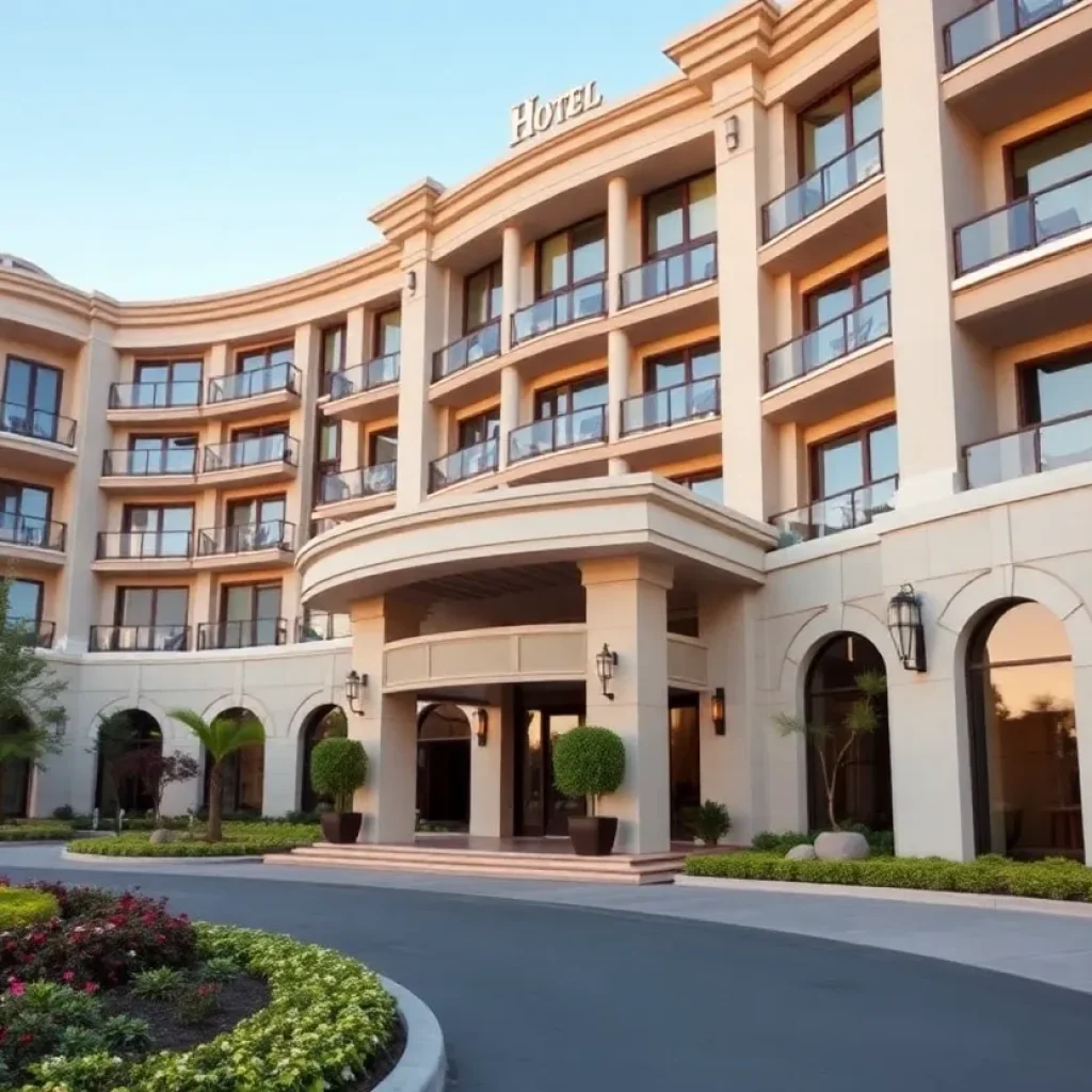 Exterior view of Hotel Katerina in Chico, California.