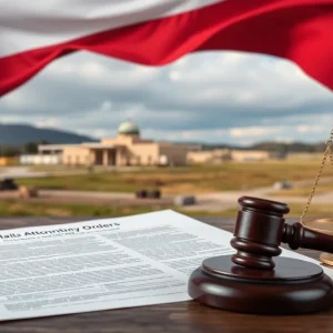 Conceptual image of military orders with legal symbols