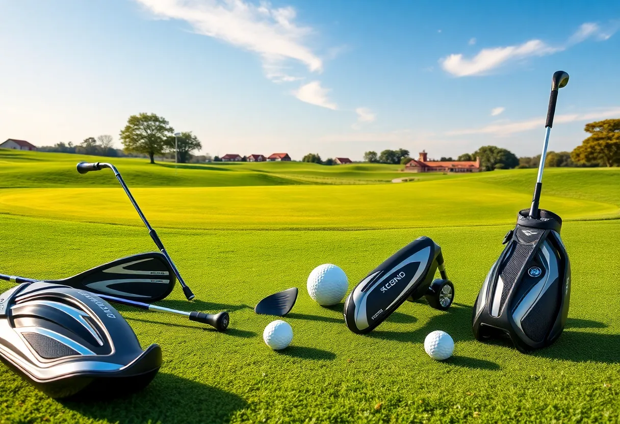 Display of innovative golf equipment designed for improved performance