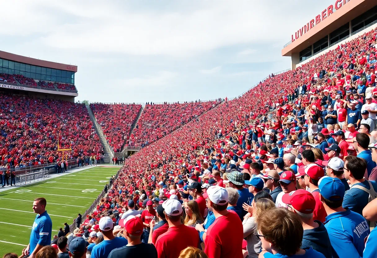 Crowd cheering at Ohio State vs Michigan football game