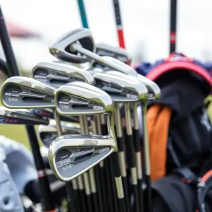 Set of Ping G440 Irons displayed outdoors