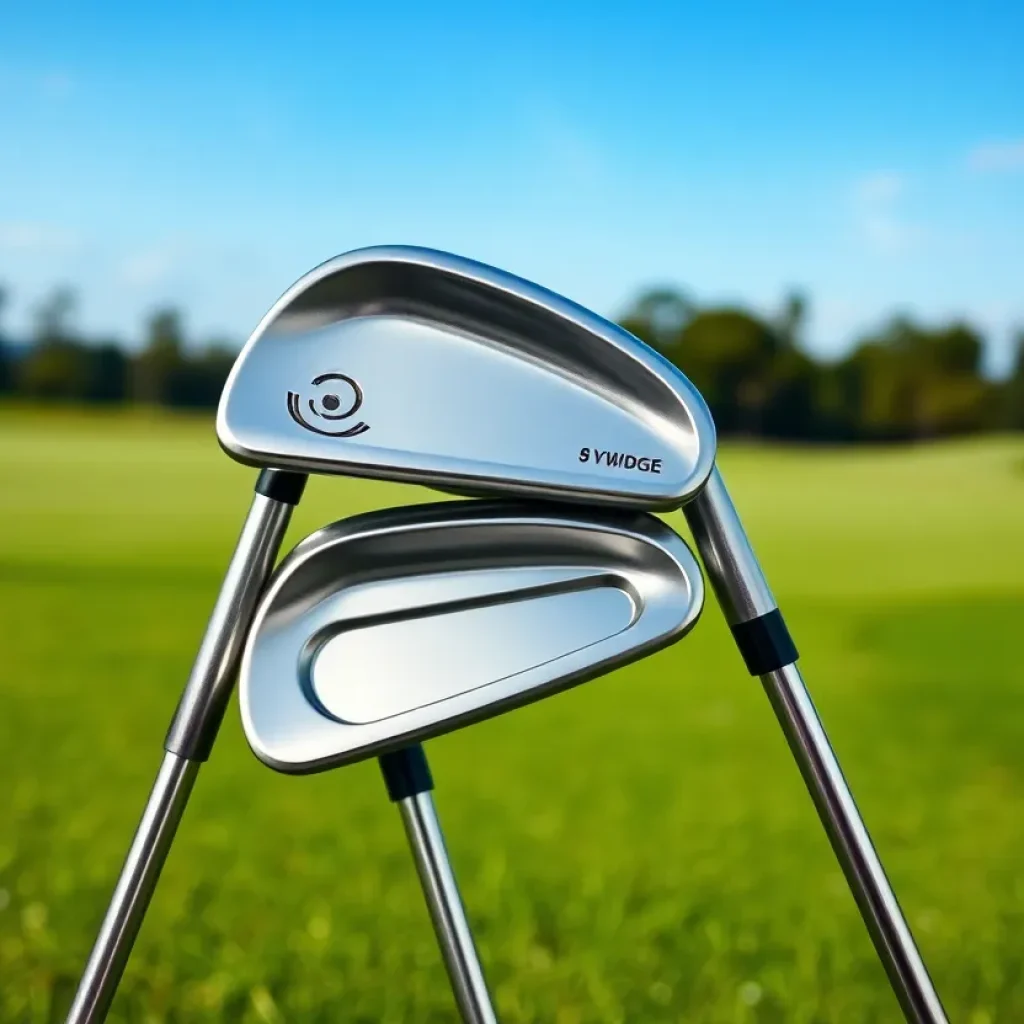 A set of Protoconcept RR Forged golf wedges on a green golf course.