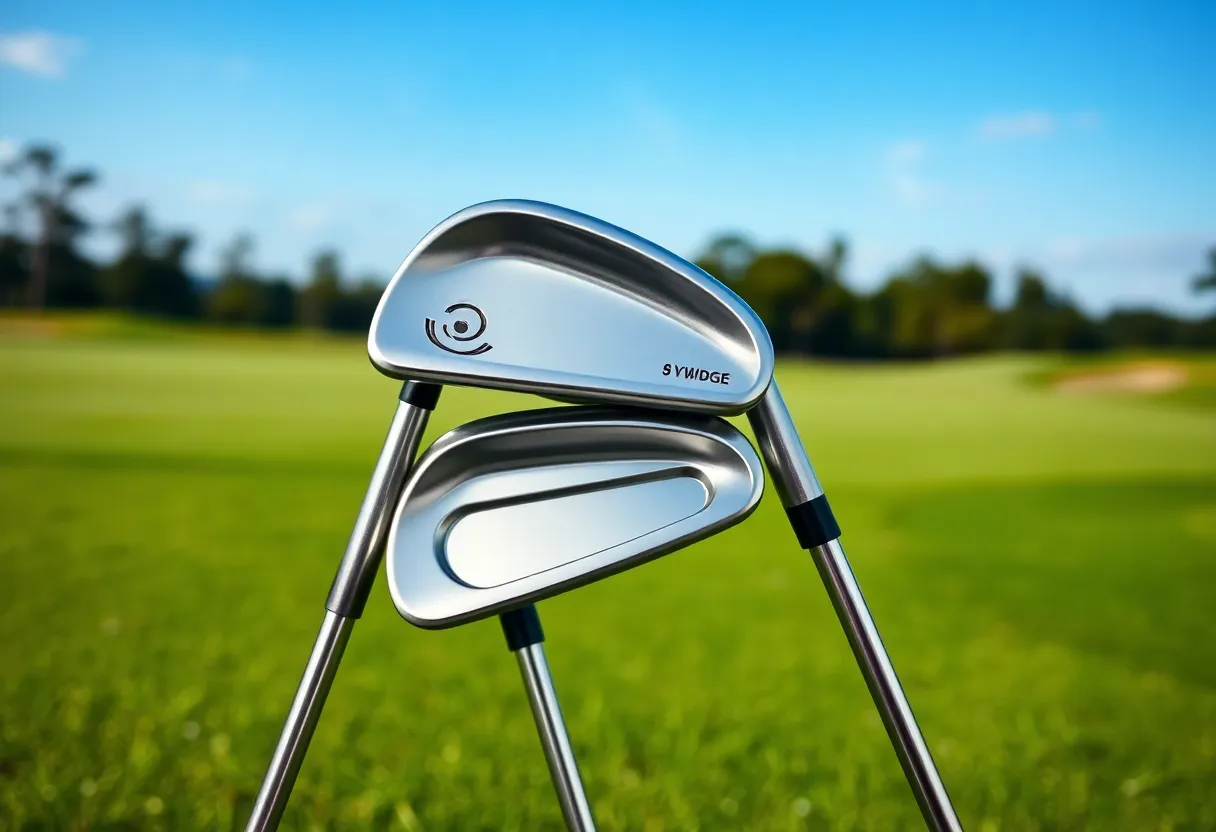 A set of Protoconcept RR Forged golf wedges on a green golf course.