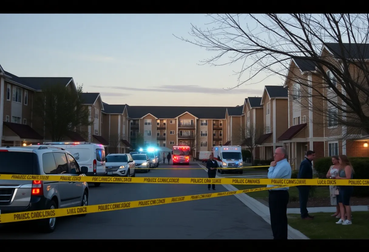 Police presence at a condominium complex in Rochester Hills following a shooting incident.