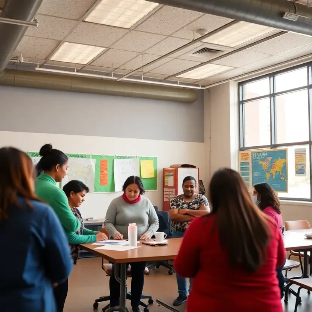 Volunteers at the Southwest Detroit Immigrant and Refugee Center