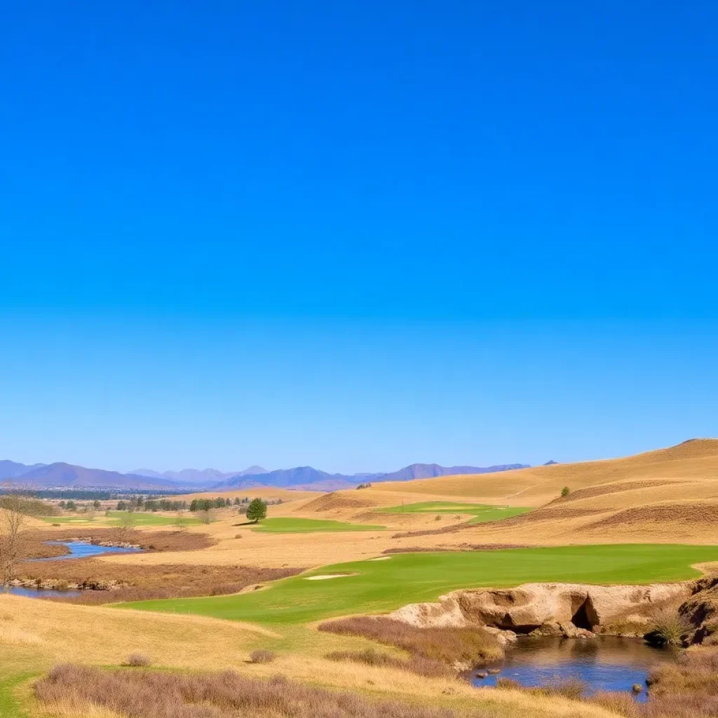 Beautiful view of Tepetonka Golf Course with hills and creek