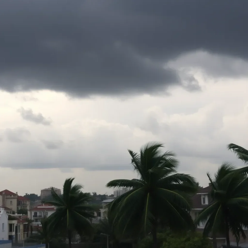 Severe storm clouds and wind effects in Detroit during Thanksgiving