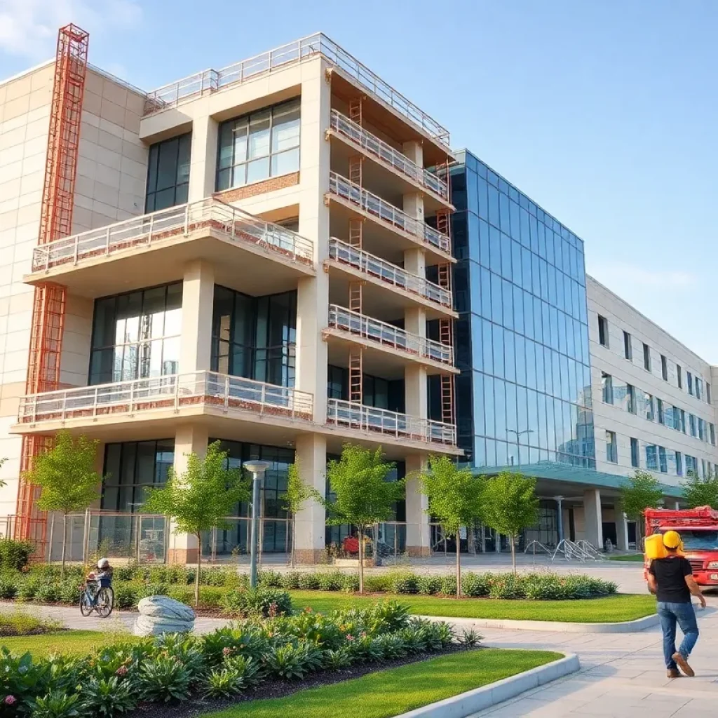 Construction site of Trinity Health Ann Arbor Hospital renovation