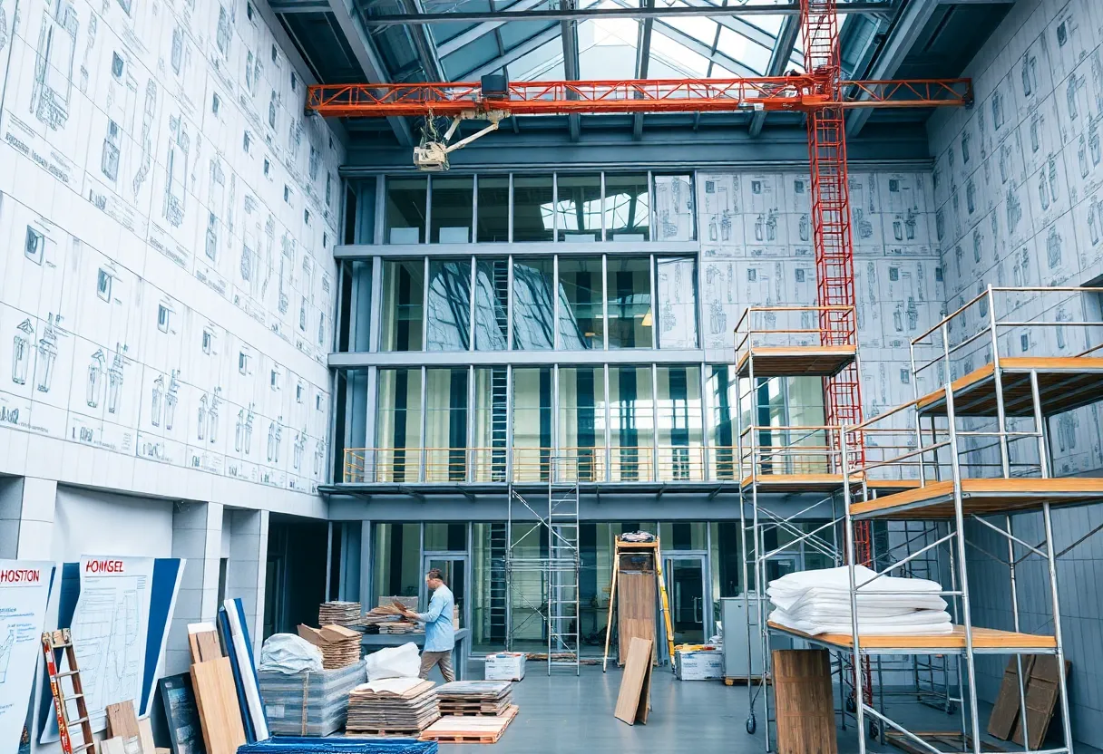 Trinity Health Ann Arbor Hospital undergoing renovation with construction site.