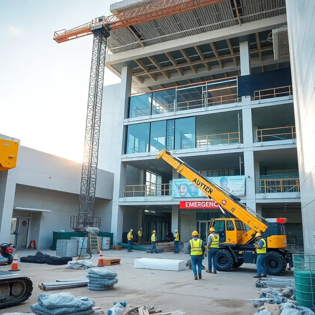 Construction site of Trinity Health Ann Arbor's Emergency Department renovation