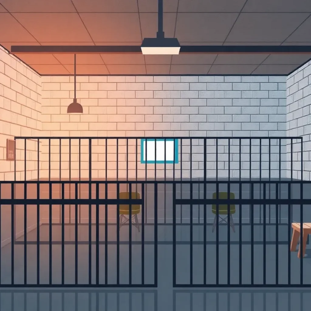 Conceptual view of Washtenaw County Jail emphasizing humane treatment.