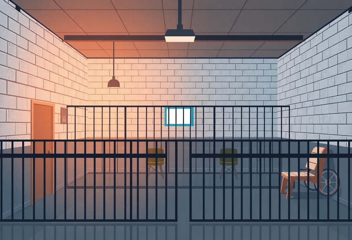 Conceptual view of Washtenaw County Jail emphasizing humane treatment.