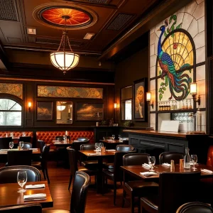 Renovated interior of West End Grill with new seating and decor