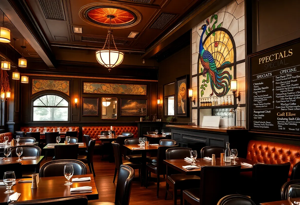 Renovated interior of West End Grill with new seating and decor