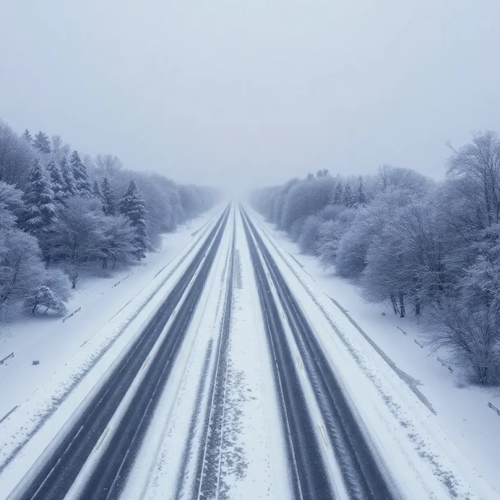 Winter storm affecting the Midwest with heavy snowfall.