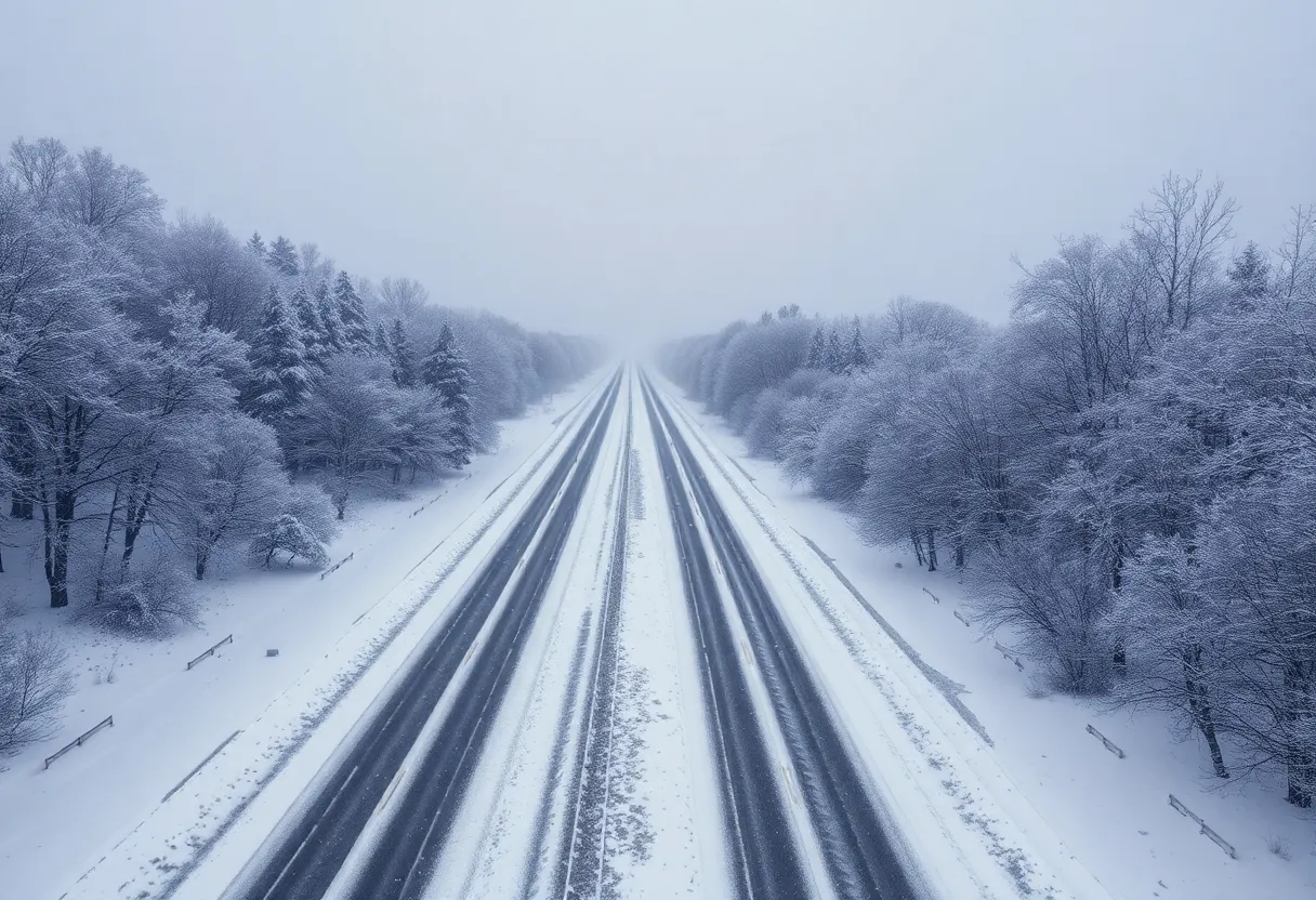 Winter storm affecting the Midwest with heavy snowfall.