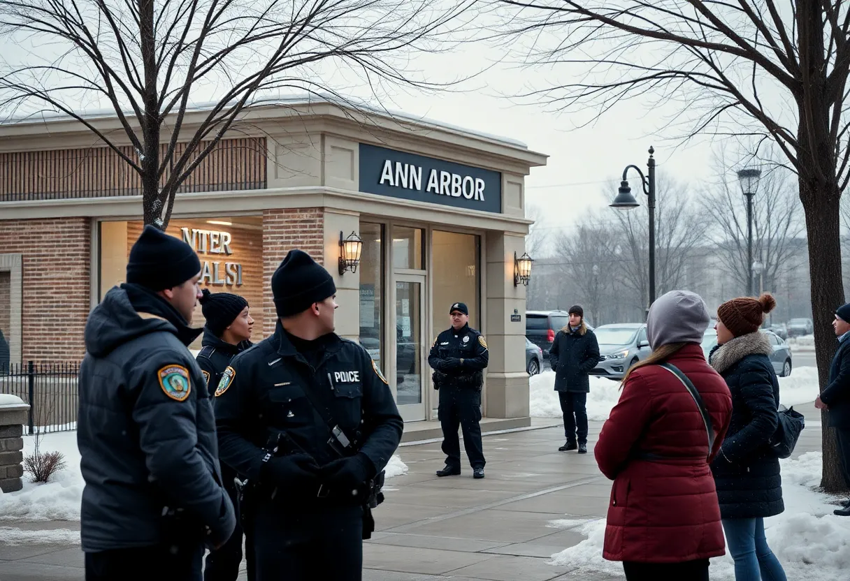 Chase Bank in Ann Arbor with police presence