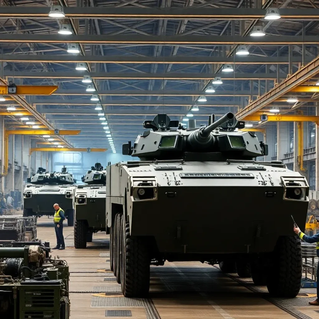 Production facility where BAE Systems manufactures armored multi-purpose vehicles.