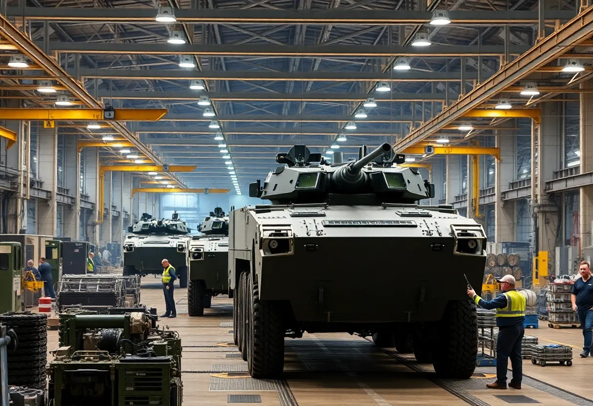 Production facility where BAE Systems manufactures armored multi-purpose vehicles.