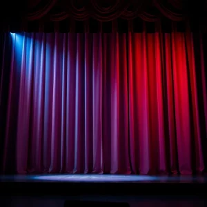 Bright theater stage with spotlight