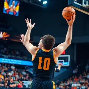 Detroit Pistons player making a winning shot during a game