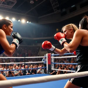 Boxing match between Claressa Shields and Franchon Crews-Dezurn at Little Caesars Arena.