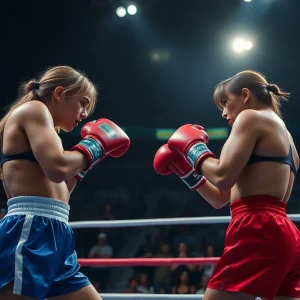 Claressa Shields and Franchón Crews-Dezurn in a boxing match