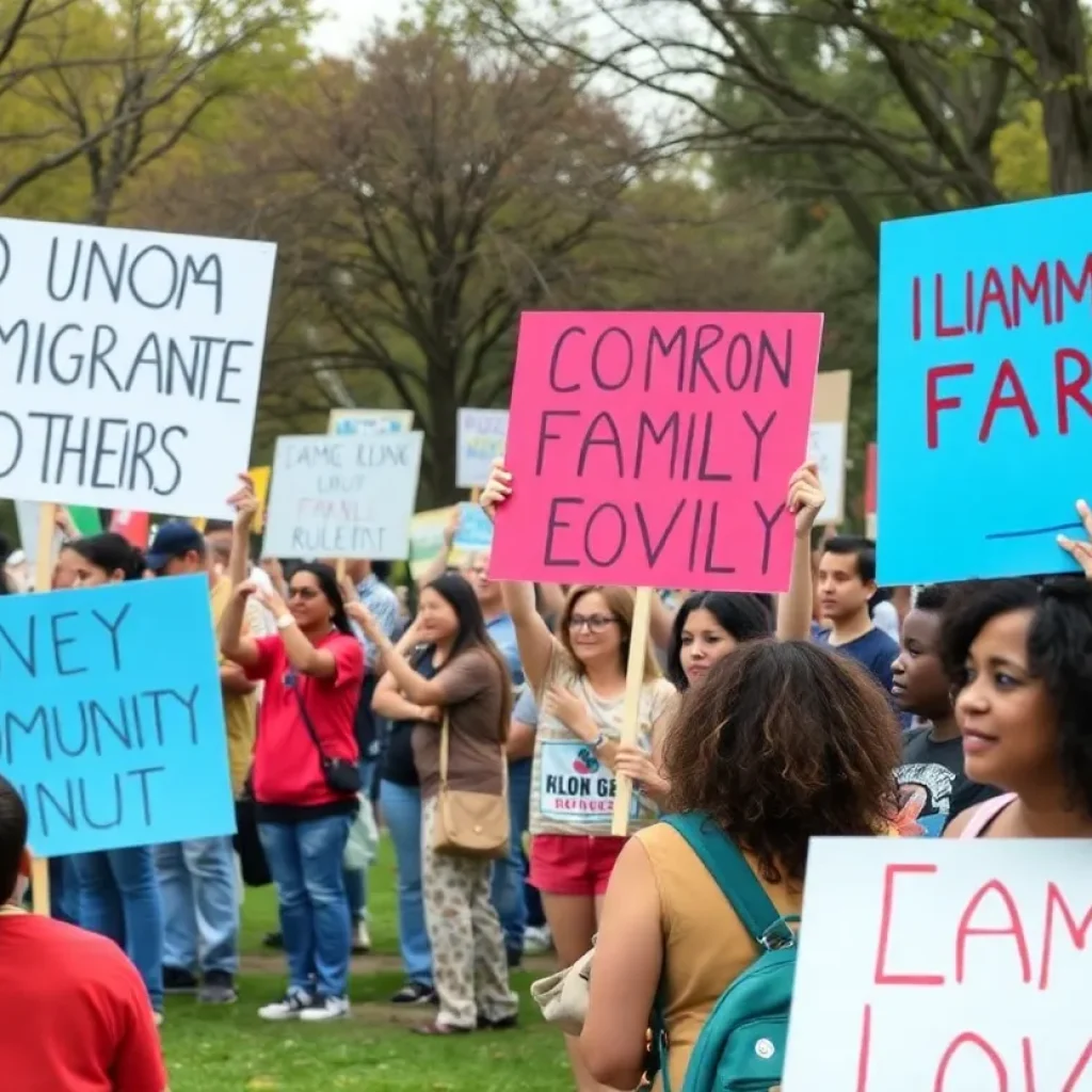 Detroit community members rallying for the release of detained teenagers