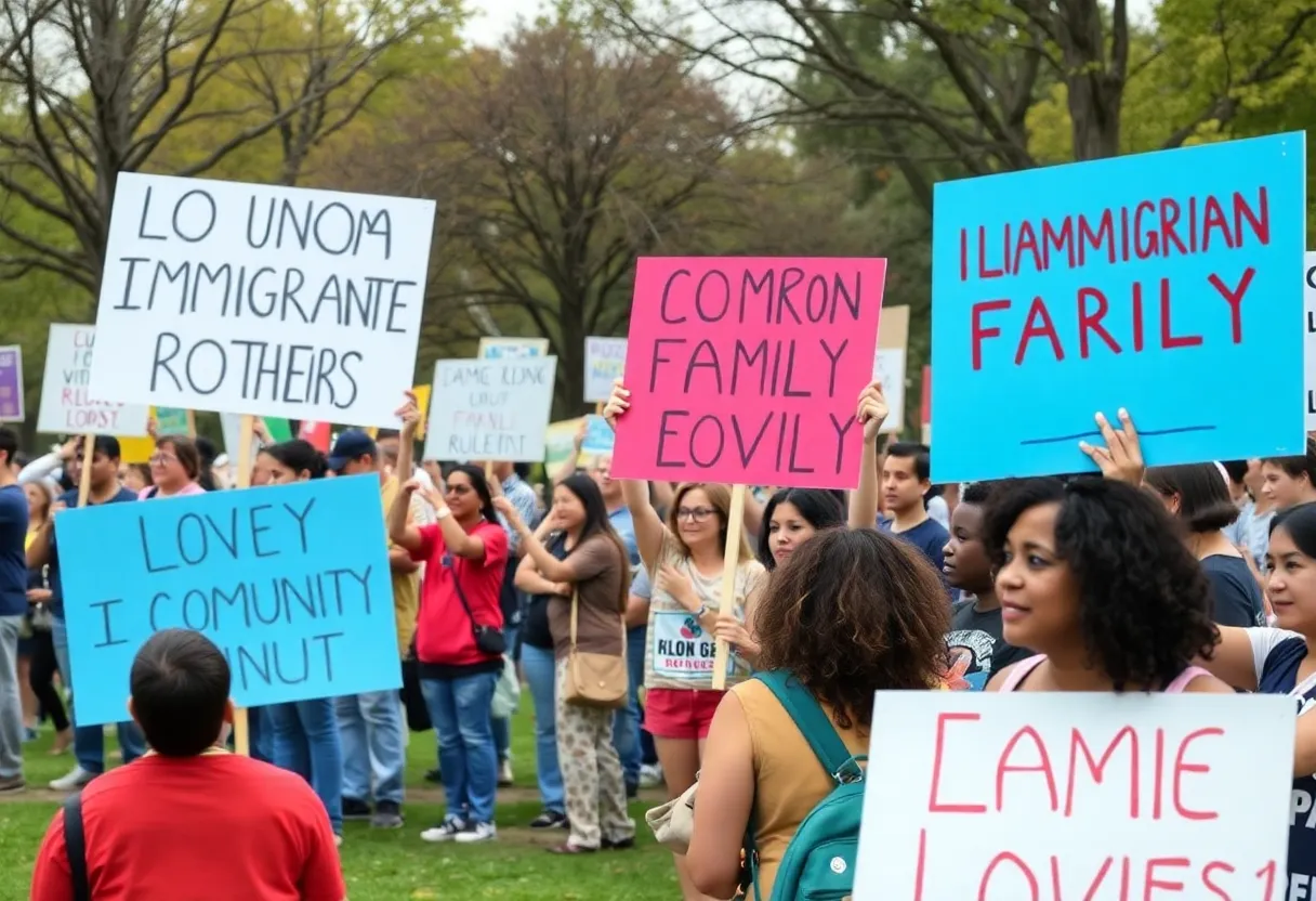 Detroit community members rallying for the release of detained teenagers