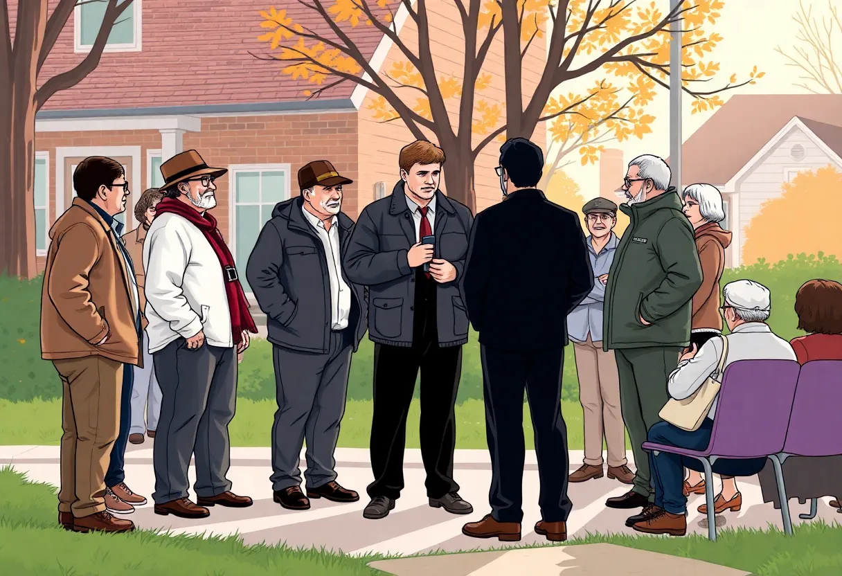 Residents discussing safety measures in Shelby Township