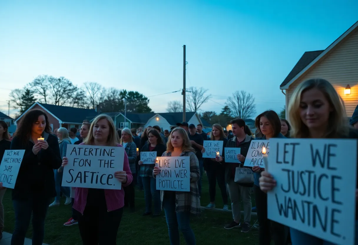 Residents of a Michigan town gathered for a vigil advocating for safety and justice