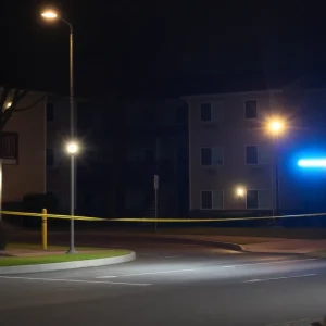 Police investigation at Riverstone Apartments after a shooting incident.