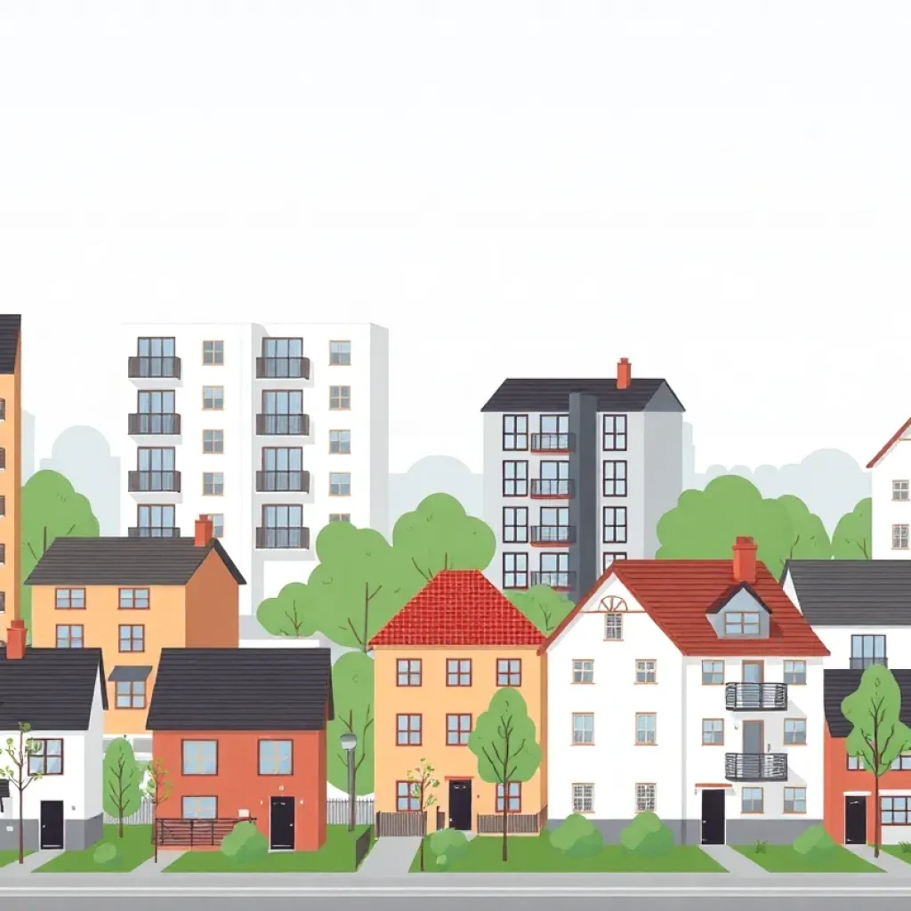 A view of new affordable housing projects in Detroit.