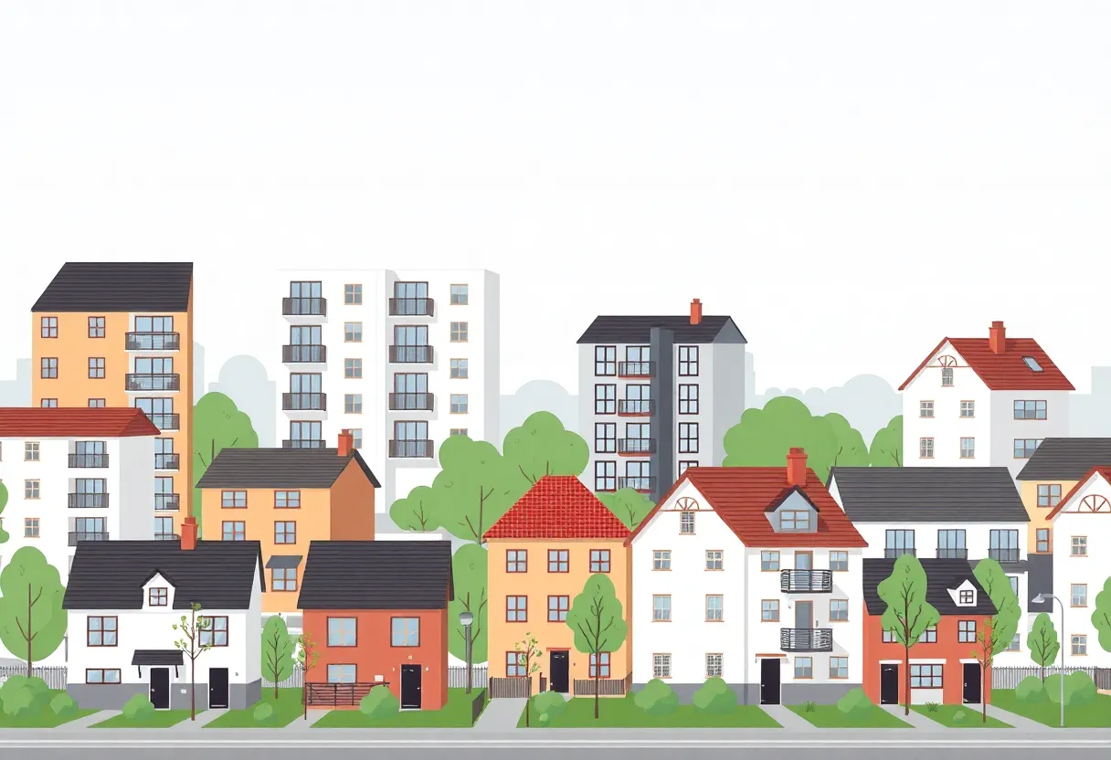 A view of new affordable housing projects in Detroit.