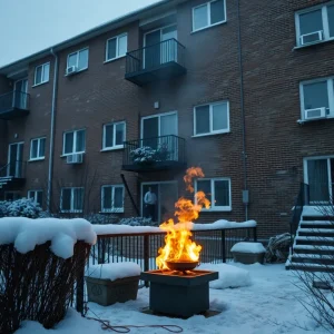 Residents of Alden Towers using unsafe heating methods during the cold winter.