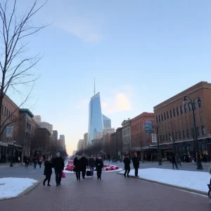 Mild weather in Detroit during Christmas with holiday decorations and outdoor activities