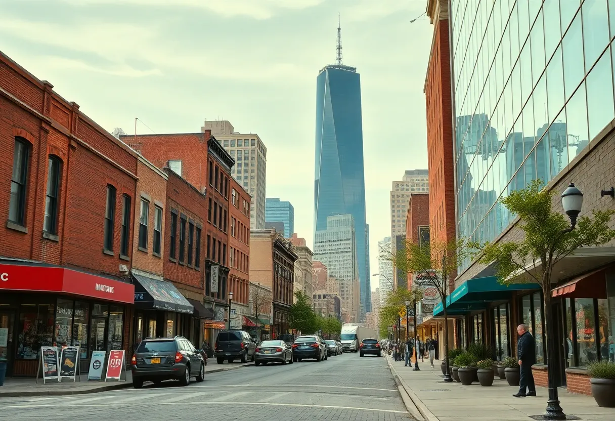 Cityscape of Detroit showcasing economic growth and small businesses.